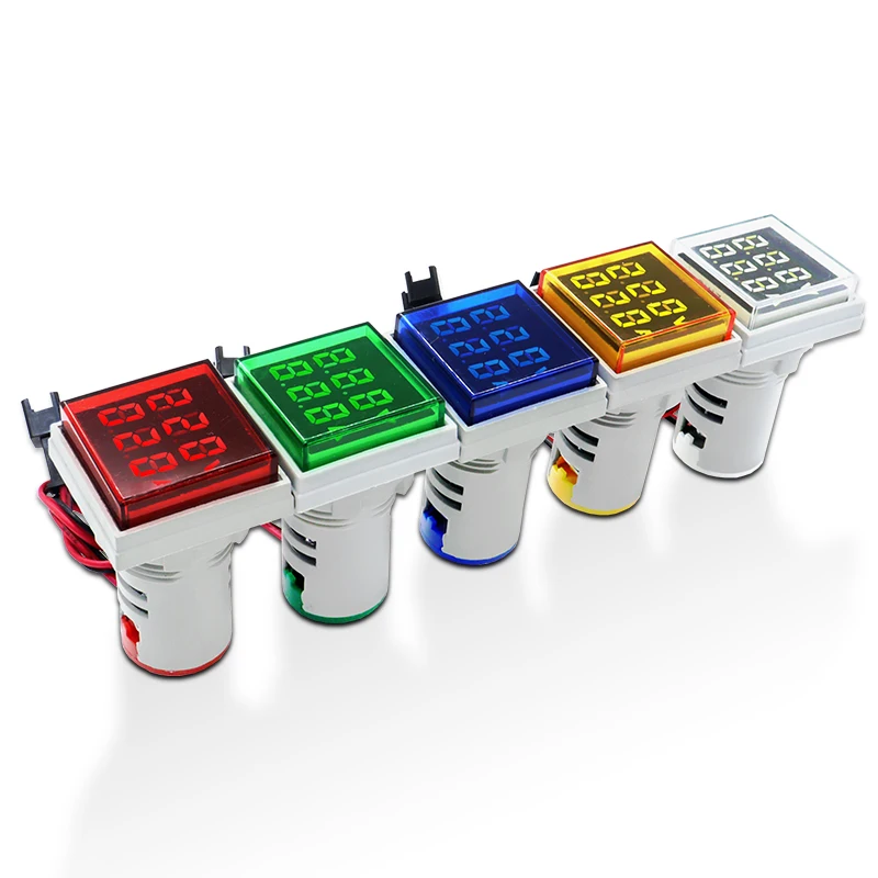 Jual New Square LED Digital Voltmeter Ammeter Frequency Hz Current Volt Voltage Meter Panel Indicator Gauge Tester Ac 50 500v 3 120a 220v I.1479487842
