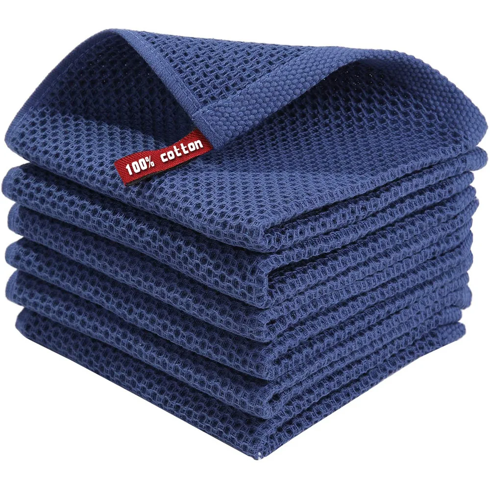 Wholesale Waffle Weave Kitchen Towel Sets 100% Cotton Soft Quick Drying Dish Towels For Kitchen manufacture