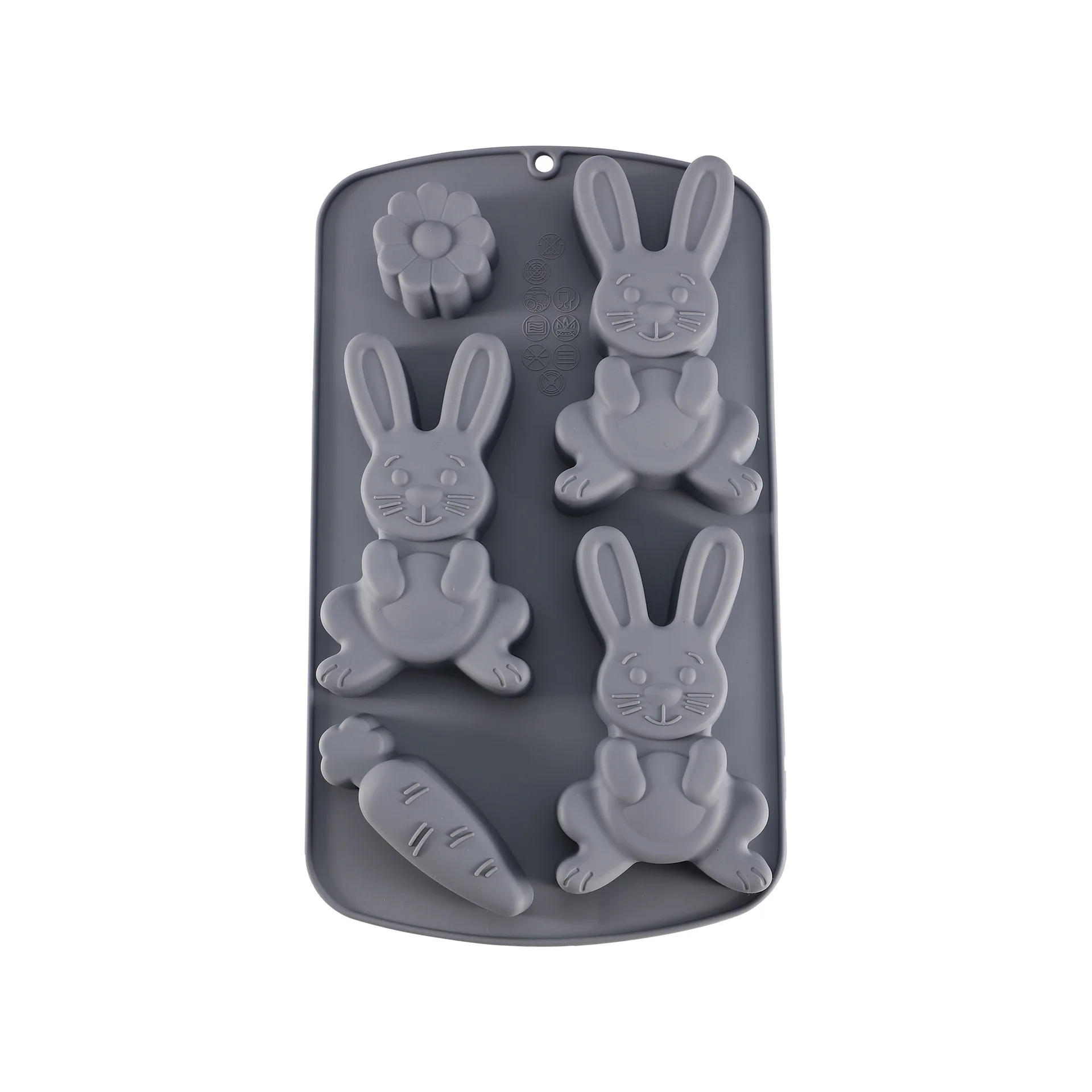 Cartoon 5-Hole 3D for Rabbit Silicone Cake Mold Children's Complementary Food Mold Factory Direct Baking Tool