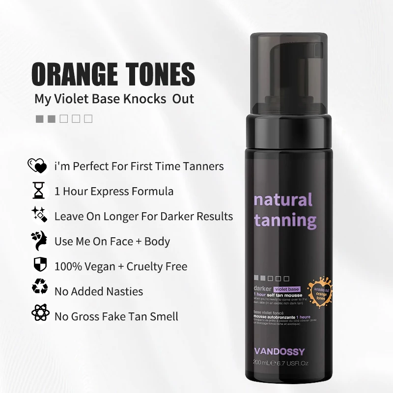 Private Label Darker Self Tanner Kit  Darker Self Tan Mousse with Self Tanning Mitt Applicator 1 Hour Sunless Fast Tanner
