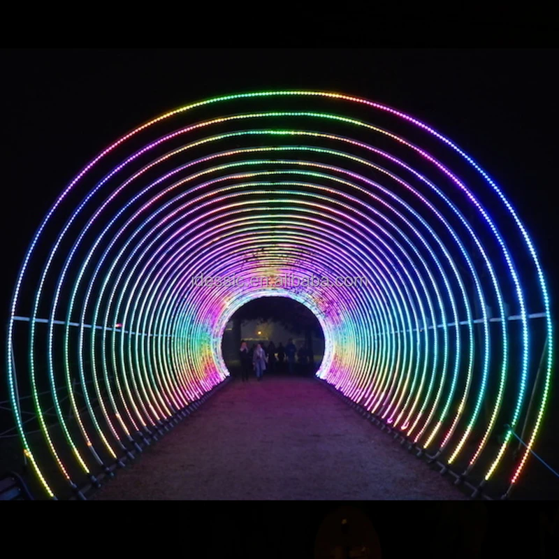 Outdoor Walk Through Programmable Light Arch Shaped Fountain Water Light Show for Garden Night Displays