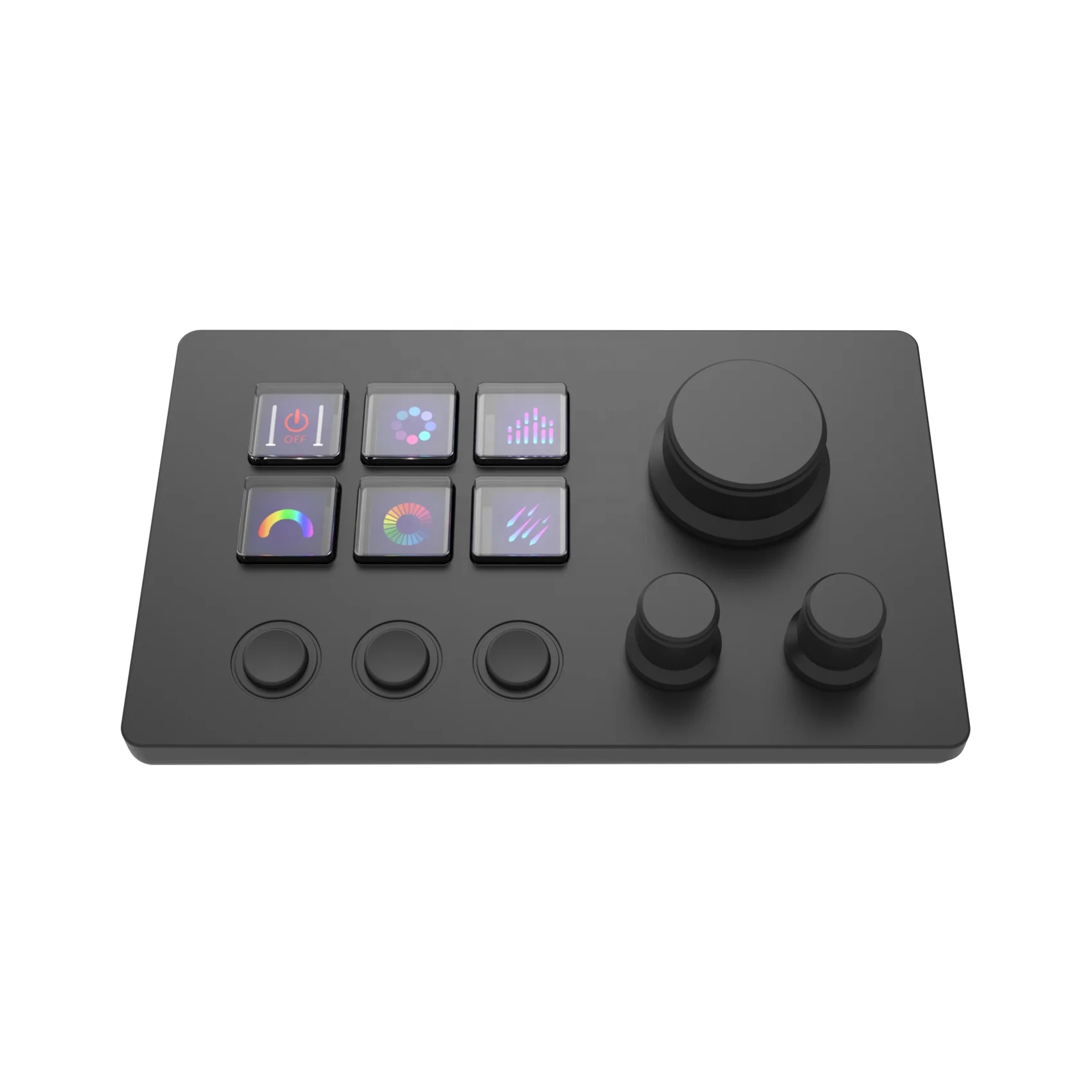 Treaslin N3 Programmierbarer Stream Controller - LCD Tasten & Drehregler Für OBS & Adobe
