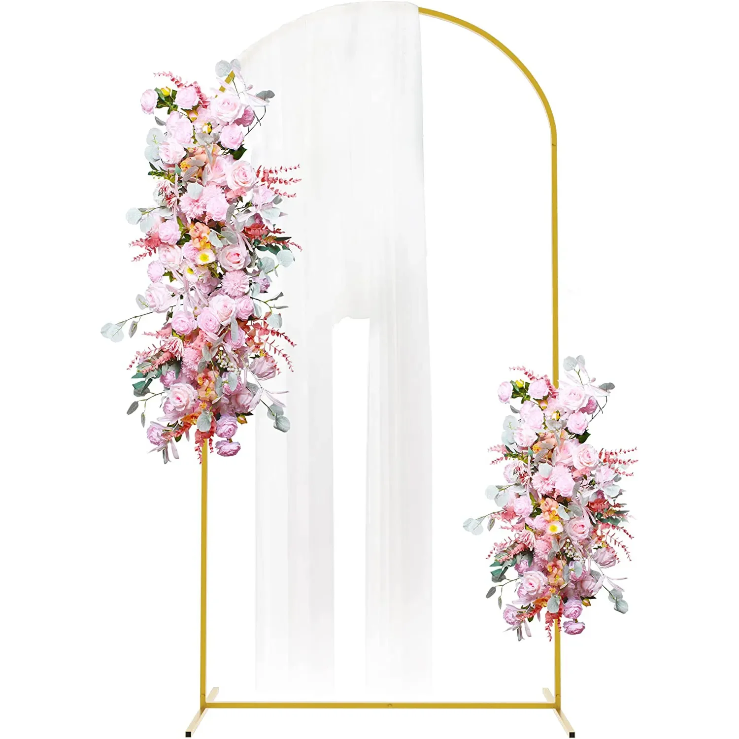 Gold Metal Set of 3 Arch Backdrop Stand for Wedding Events Balloons Flower Arch Stage Background Photo Booth Decoration