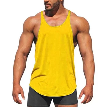 Wholesale High Quality Men Singlets Gym Tank Top Blank Cotton Wife Beater Tank Tops Men Stringer Tank Top Bodybuilding