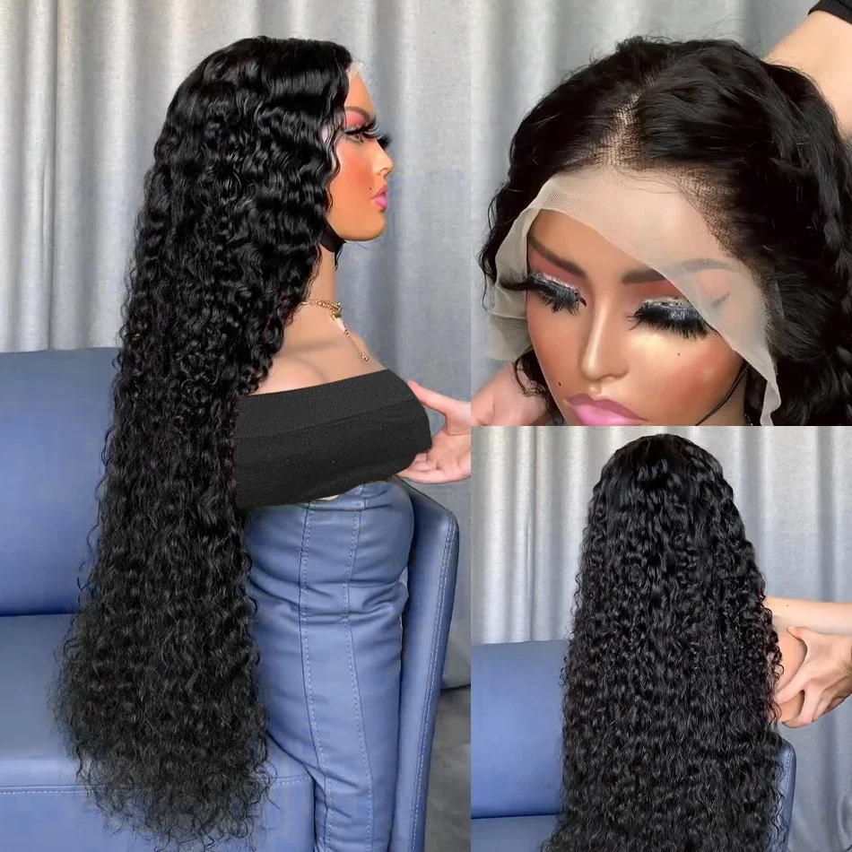 Deep Wave Human Hair Lace Front Wig Hd Transparent Lace Frontal_voghion.com