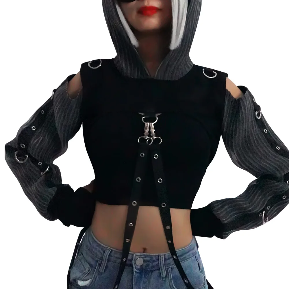 サイバーパンクLED発光ハイカットクロップトップパーカー| Alibaba.com