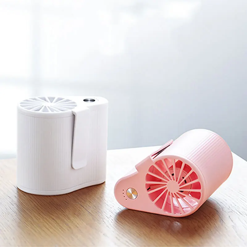 1200mAh Battery Waist Clip Mini Fan USB Rechargeable Electric Air Cooling Neck Fans Portable Handheld Hanging Fan with Clip