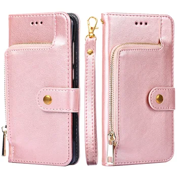 Leather Flip Phone Case for Samsung Galaxy Note 20 Ultra 10 Pro Lite 9 S8 S7 S6 Plus Zipper Wallet Phone Cover Shell