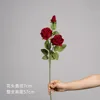 3-headed velvet rose - bright red
