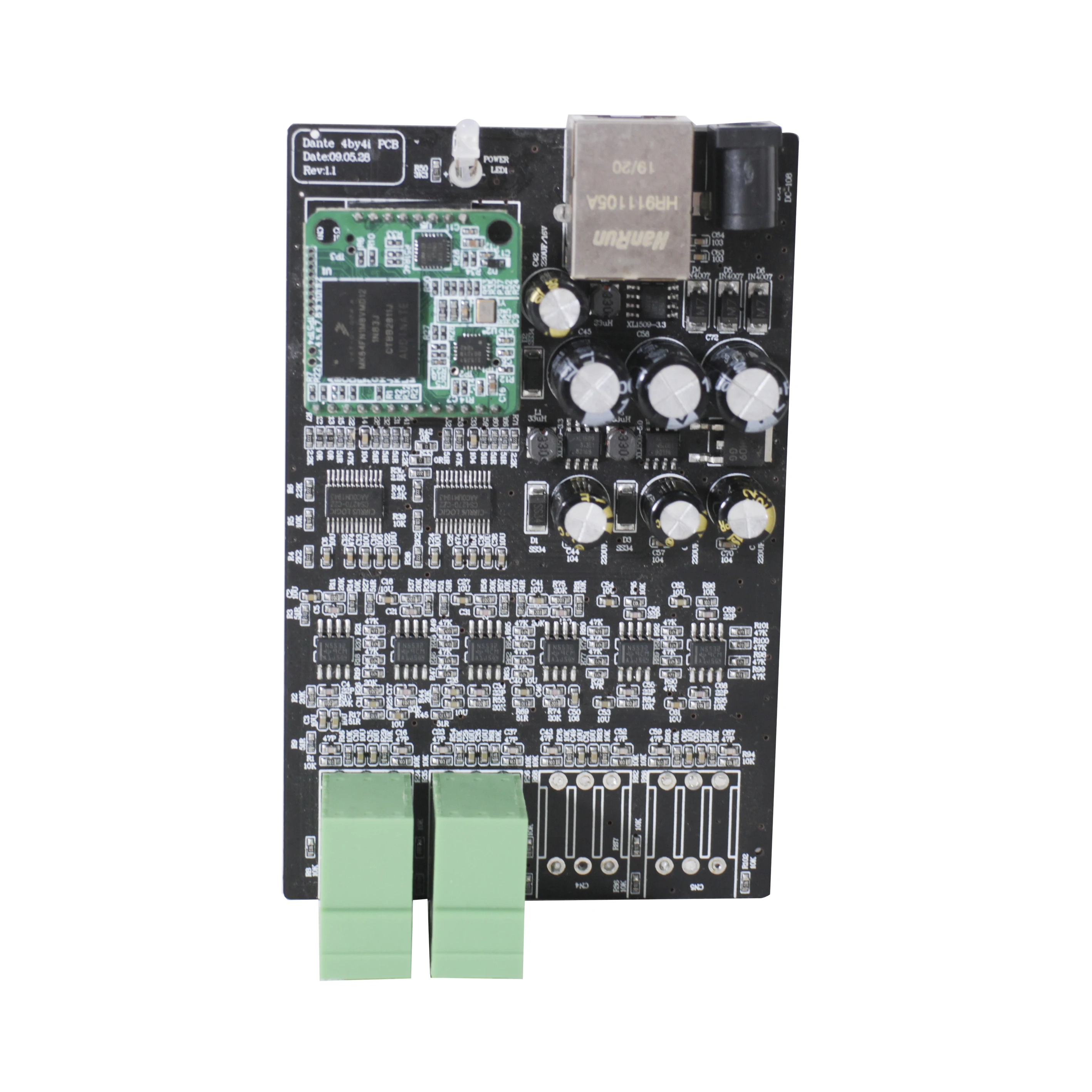 Dante Network 2 Input 2 Output PCB Board Dante Audio Interface