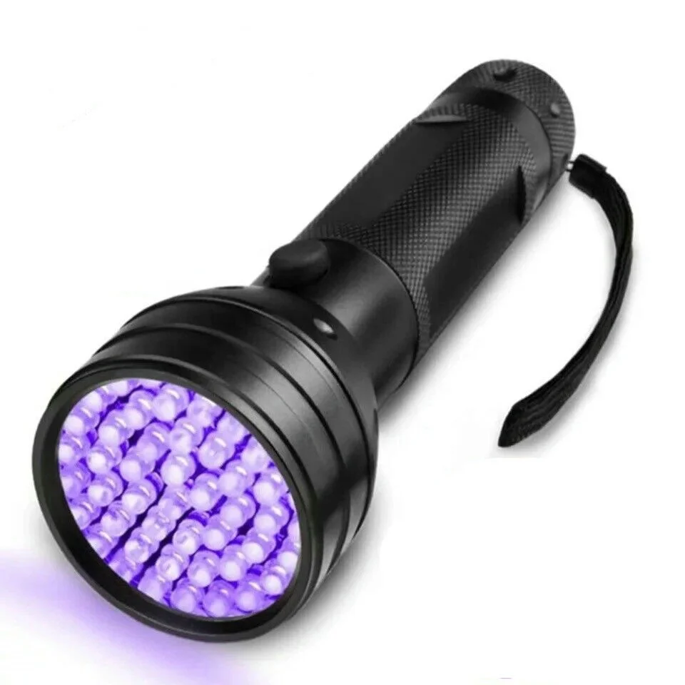 Lampe De Poche UV Puissante - 100 LED, Portée 30 Pieds, Idéale Pour Détection Et Loisirs