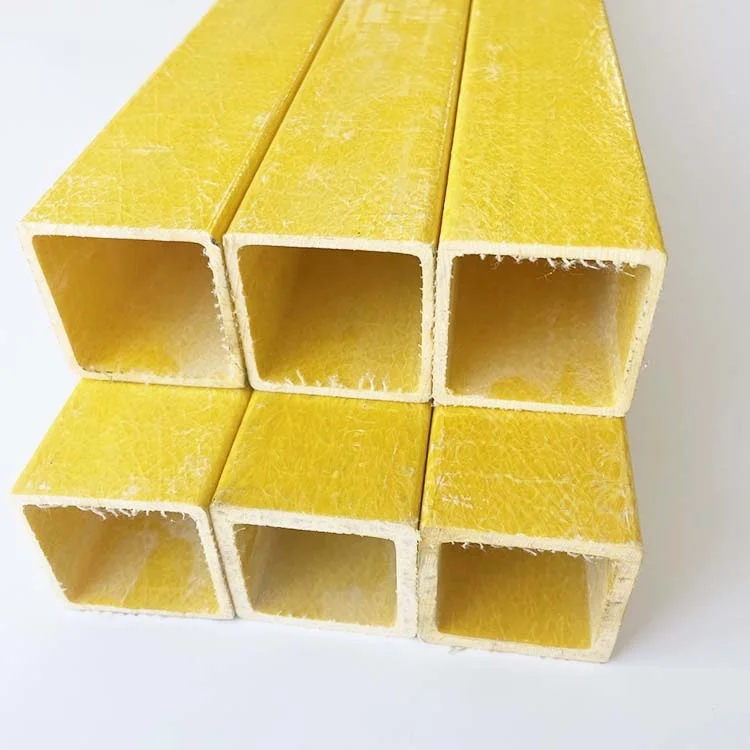 FRP square Tube Fiberglass Support Beam  FRP Rectangle Pipe manufacture