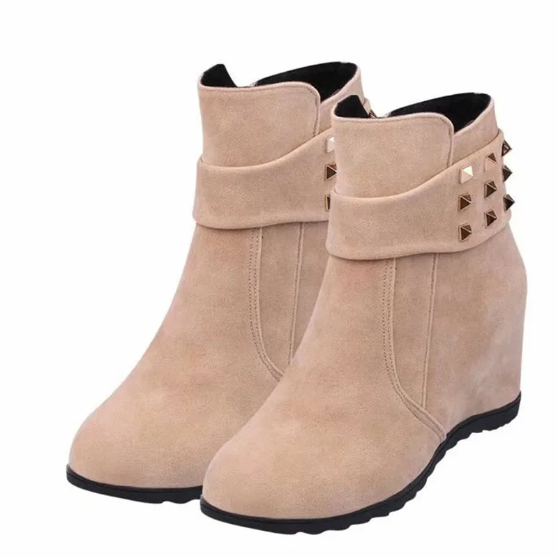 Comfortable Ankle Boots Wedges Heels 
