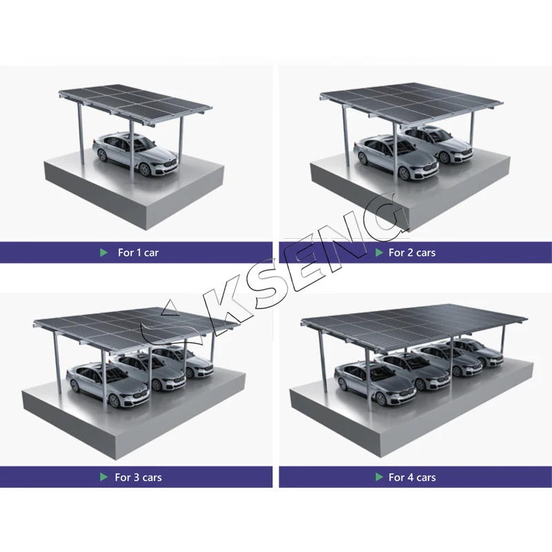 Easy Installed Aluminium Solar Roof Carport Structure Car Parking Solar Mounting System Steel Carport Solar Roof Carport