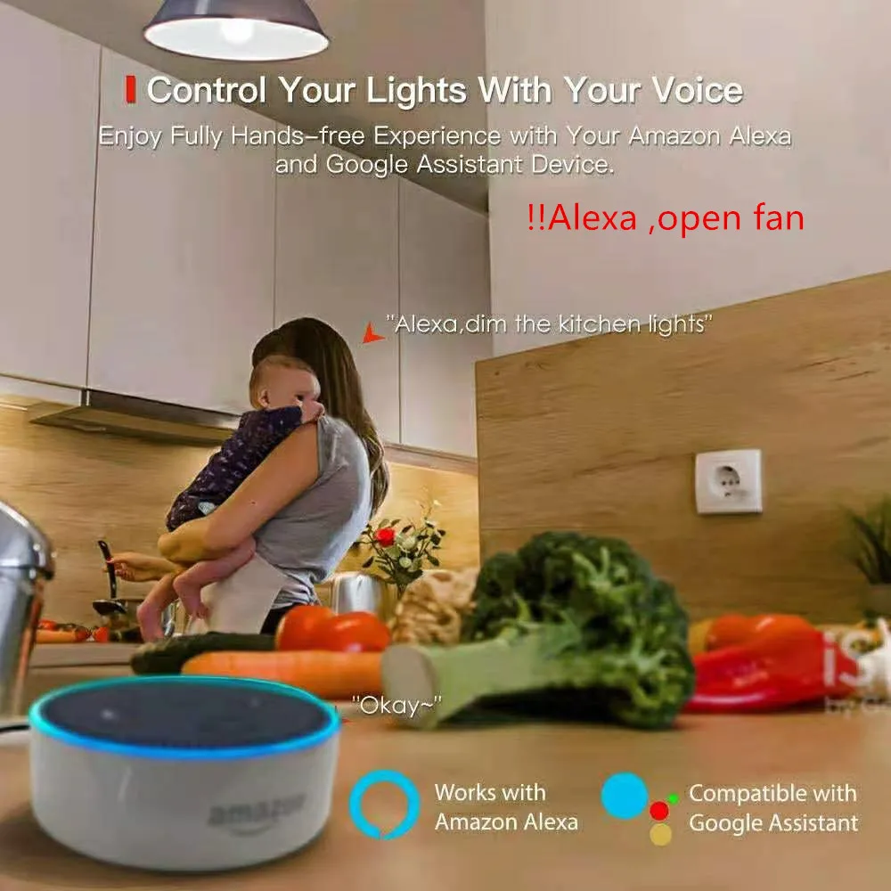 product 42 inch living room fan lamp alexa google home tuya intelligent voice control led three color variable light dc motor gold-5