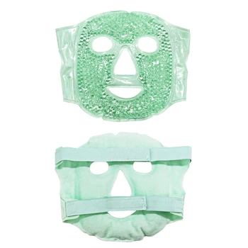 Cooling Ice Face Eye Mask with Soft Plush Hot and Cold Therapy Full Face Gel beads Ice pack Mask face care