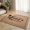 Sally hemp rubber bottom pet feeding mat - dog food brown