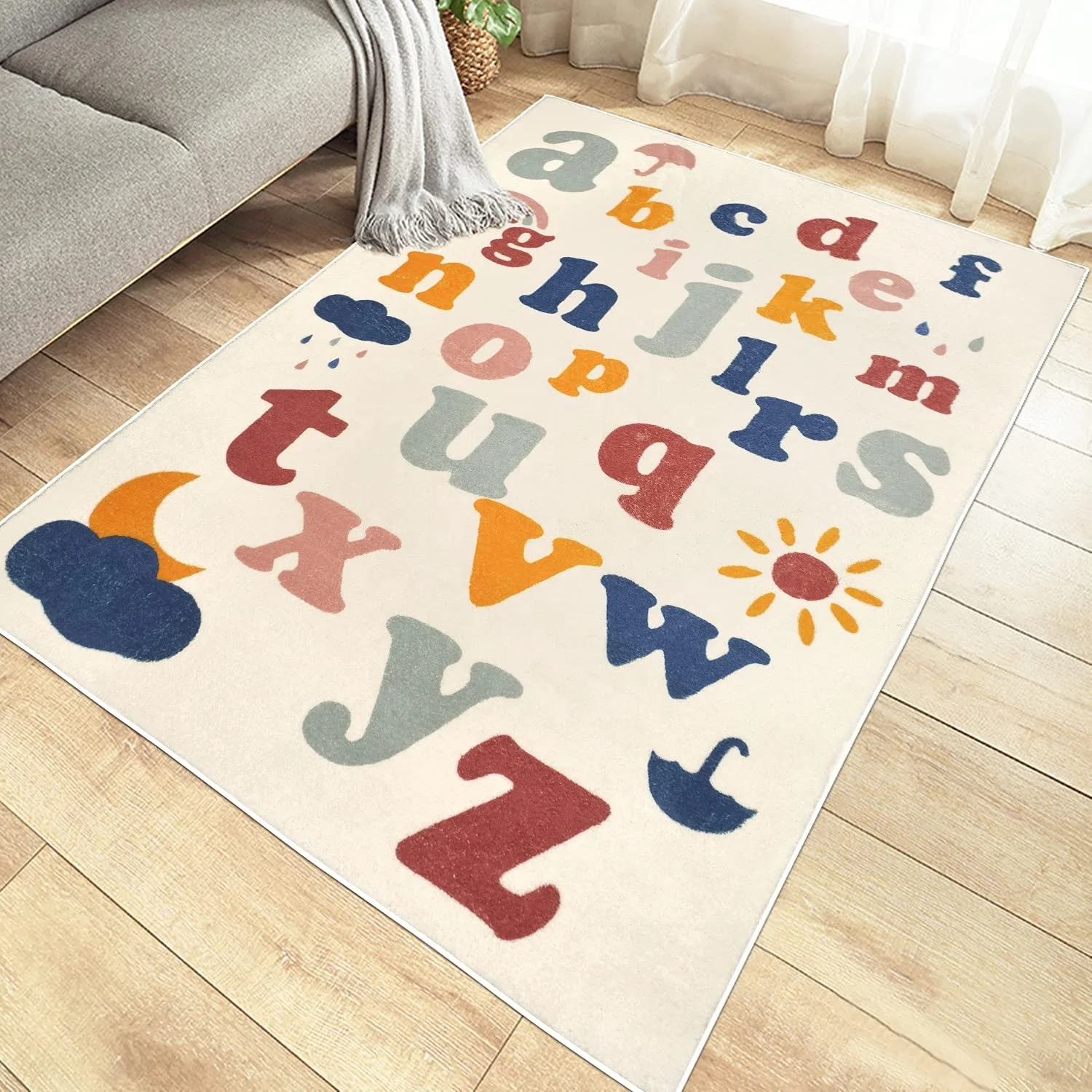 Baby Play Mat with Non-Slip Backing, 1.2 Thick Memory Foam Soft Padded  Carpet for Living Room/Bedroom , 5x7 ft Rug for Kids, Toddler, Children