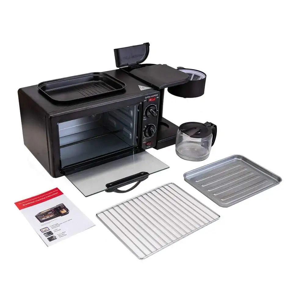 3 in 1 Household Multifunction Breakfast Maker Electric Coffee Maker with Temperature Control for Sandwiches for Busy Mornings