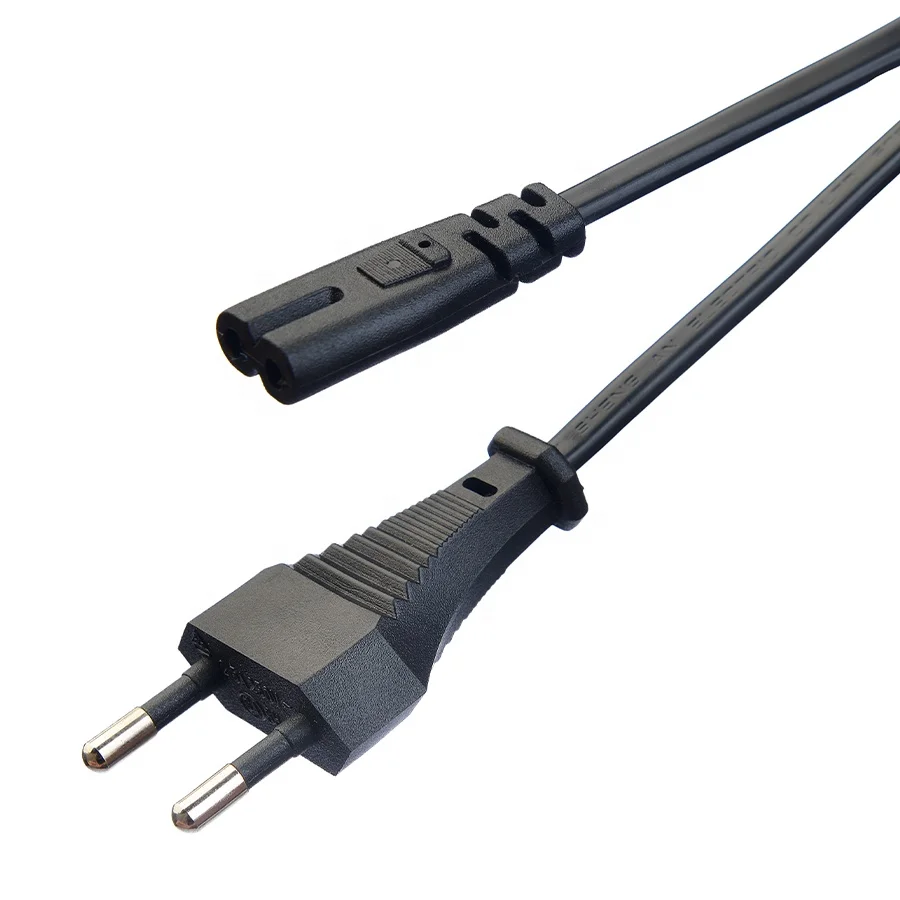 Factory Direct Sale 2.5A 2 Pin Plug Power Cords Black Kettle Plug with Connector or Socket VDE Power Cord for Home Appliances