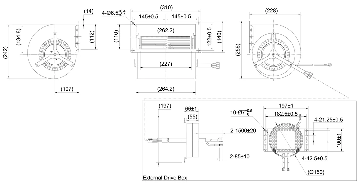 Centrifugal Blower, 160mm, 10V - detail 10