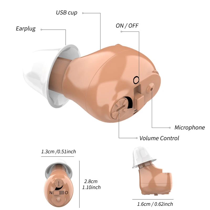 Cheap Mini Cic Hearing Aids Rechargeable Invisible Ear Hearing Aid For