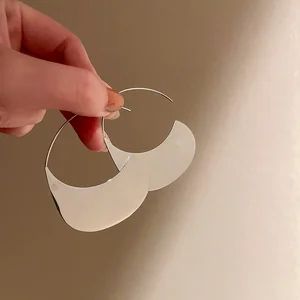 Simple Wholesale Earrings European American Style Daily Geometric Stainless Steel Geometric Sunshade Hat-shaped Hoop Earrings