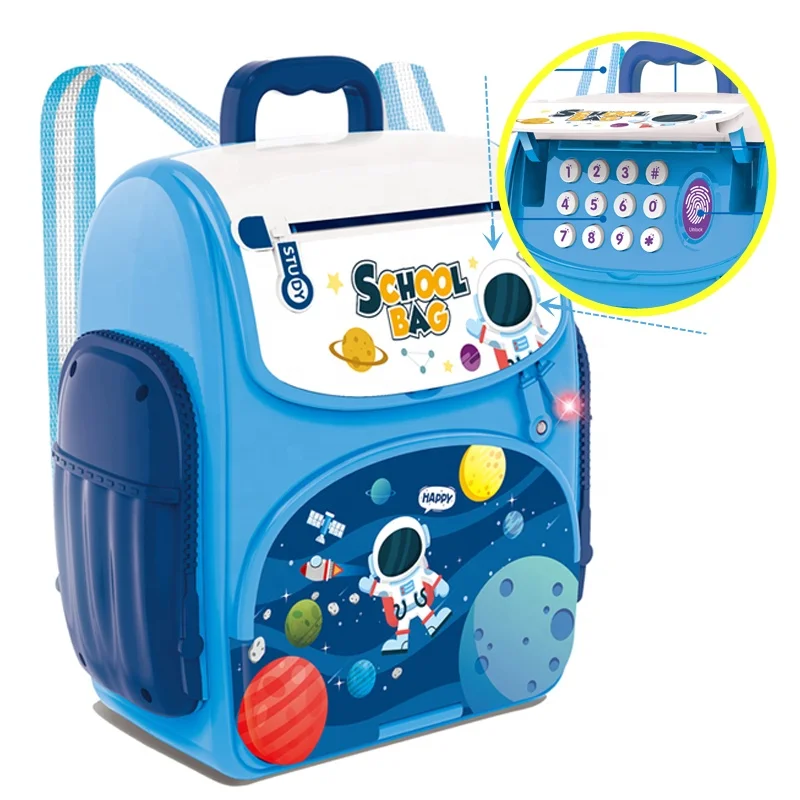 Battery Power Password Safe Automatic Plastic Electronic School Bag Money  Box Saving Bank Kid Toys - Buy School Bag Password Safe Money Bank Toy Mini