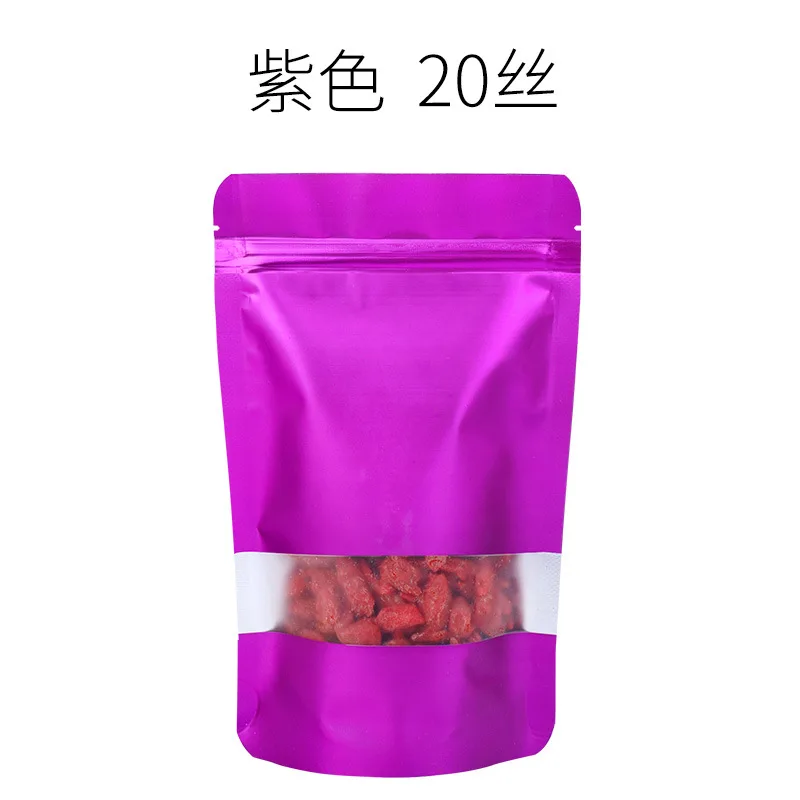 Aluminum Foil Zip Lock Bag With Window Metallic Plastic Packaging Pouch