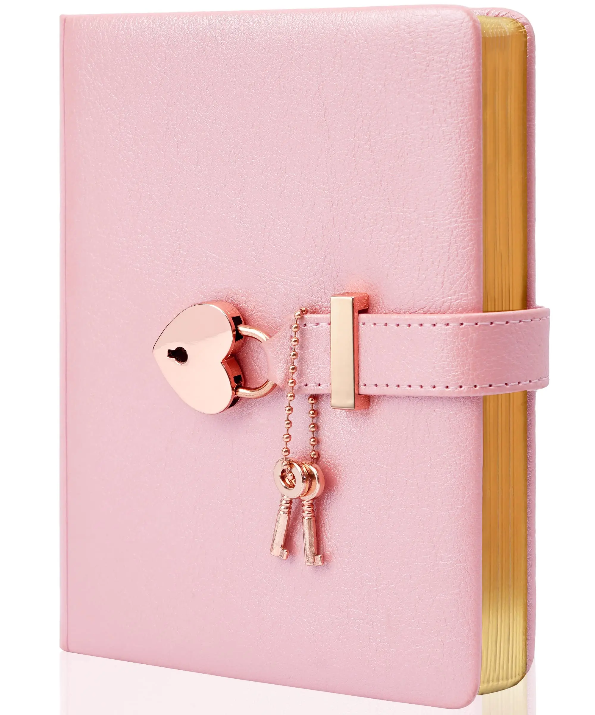 B6 Custom Mini Leather Pocket Refillable Notebook 100GSM Ruled Paper Binder Diary with Lock and Key Journal Kit with Lock