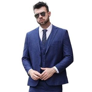 Plus-size Suit European Edition High Quality Jacket Business Casual Black Striped Loose Suit