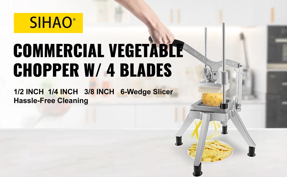 VEVOR Commercial Onion Slicer Fruit Vegetable Cutter With 1/4 Blades  Manual