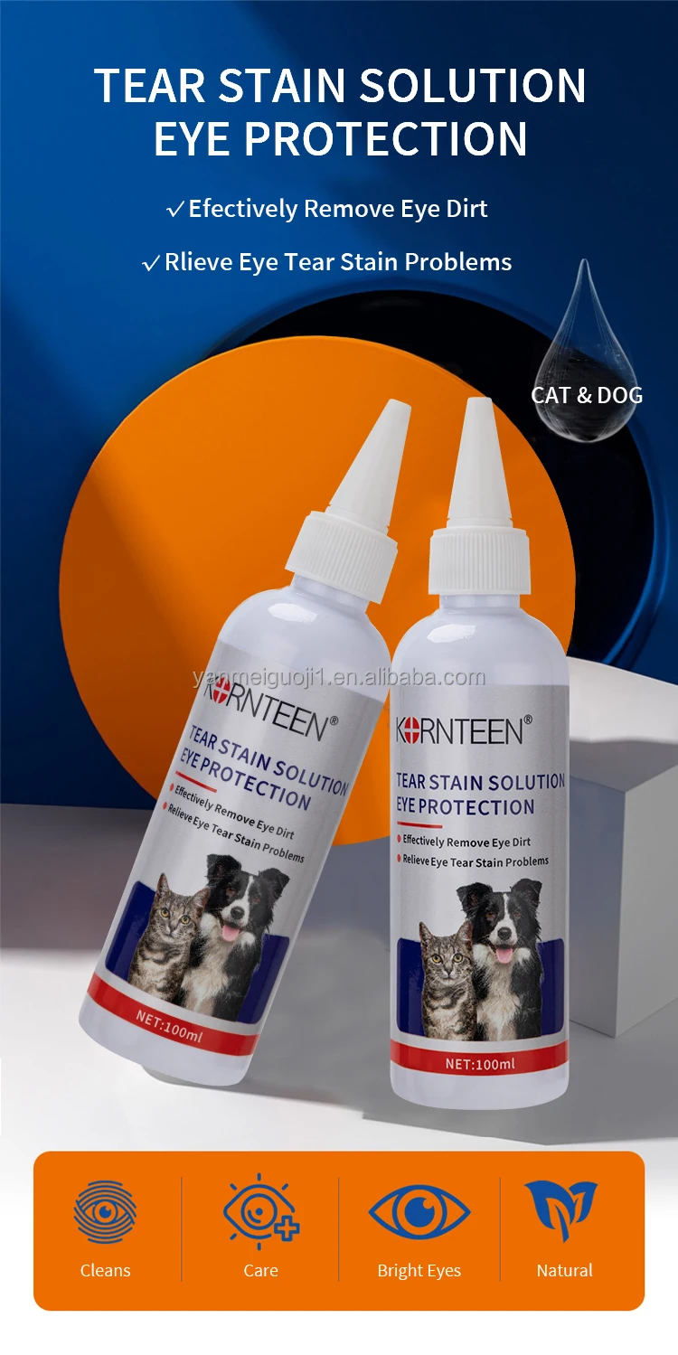 Private Label Natural Organic Pet Eye Tear Stain Remover Solution Kill Bacteria Drops Anti