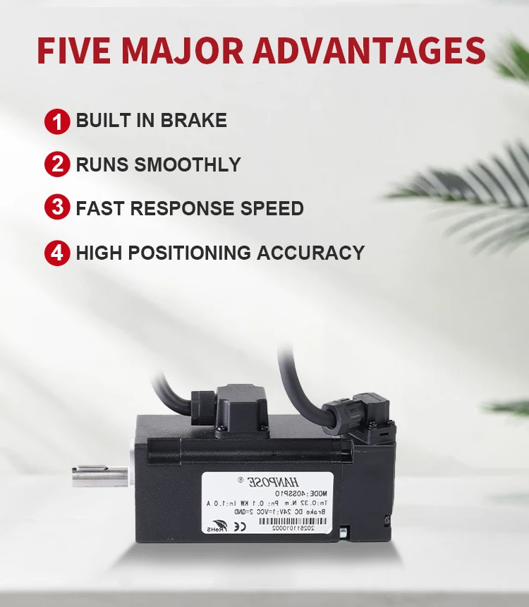 product hanpose servo brake motor 40ssp10 asd210 100w 1a 18  motor length 1045mm ip65 servo motor 40ssp05 asd210 50w-4