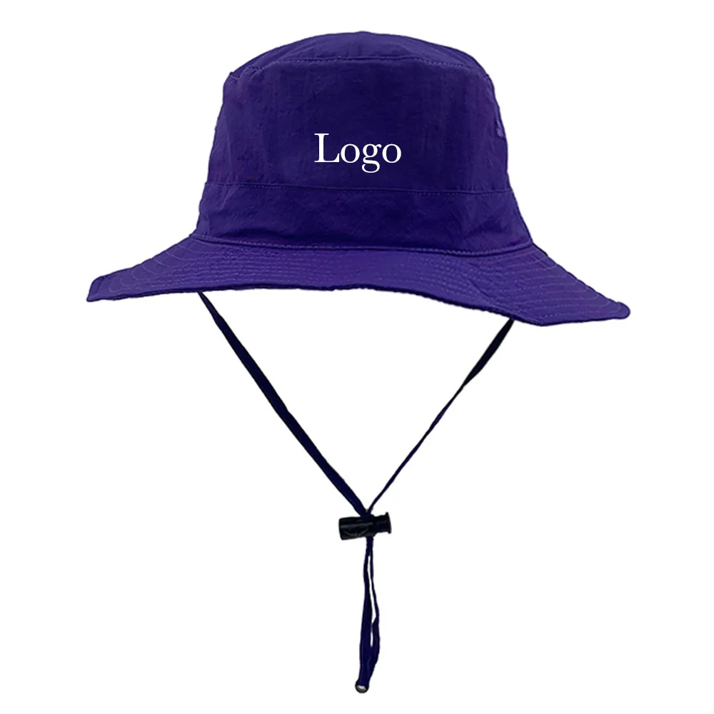 Wholesale Summer Cool Fisherman Plain Outdoor Hat Foldable Quick Dry Bucket Hat With String