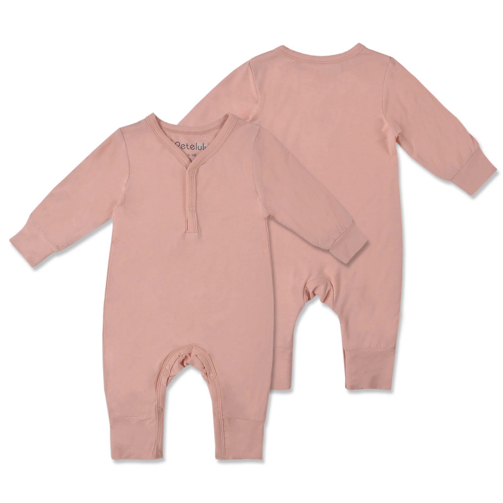 Удобный рукав унисекс из бамбукового волокна с V-образным вырезом и длинным рукавом для новорожденных