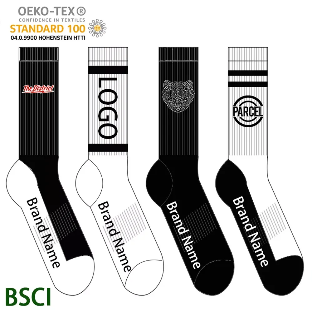 Custom Socks Factory Custom No Minimum Order High Quality Cotton White Socks Custom Socks With logo