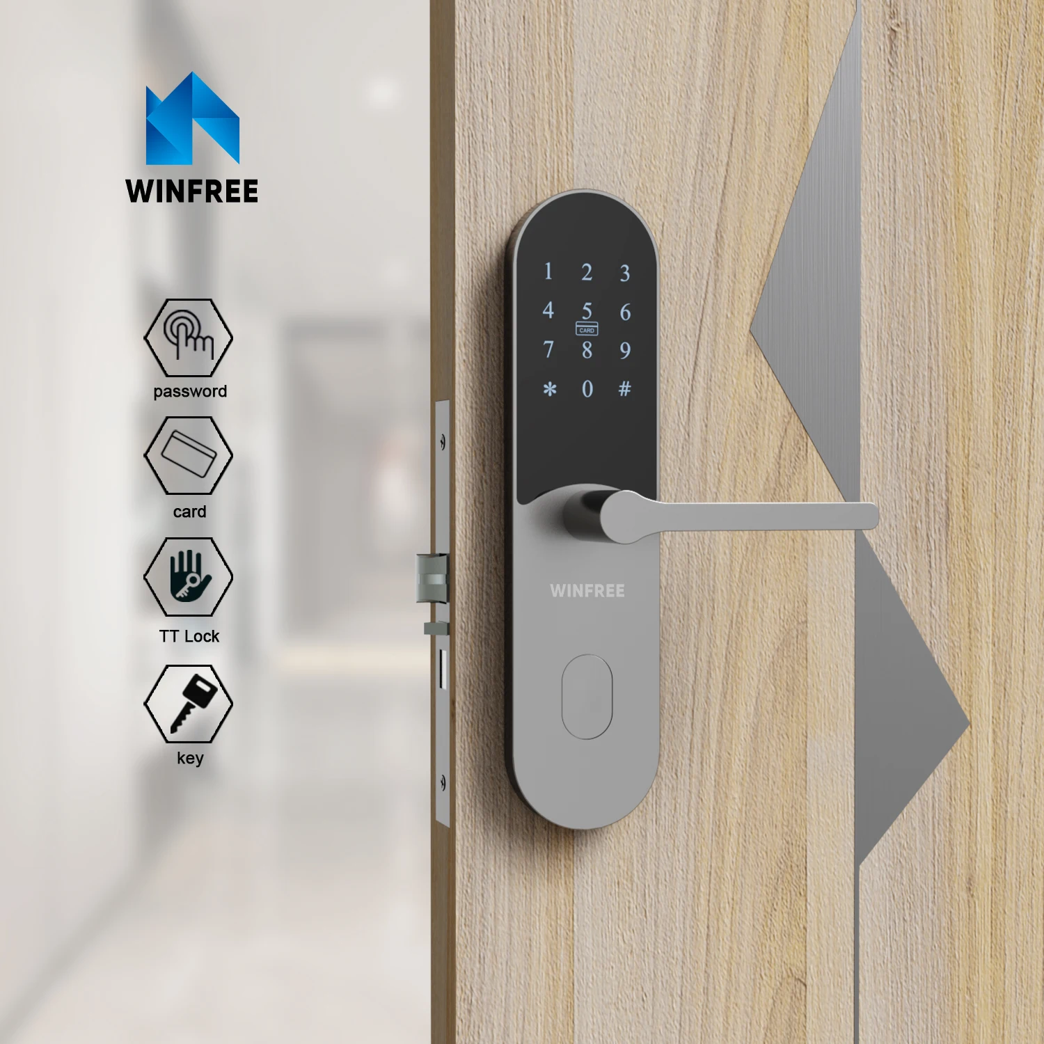 RFID Card Cerradura Inteligente Digital Door Key Lock TTLock App Password Smart Door Lock Bluetooth Access