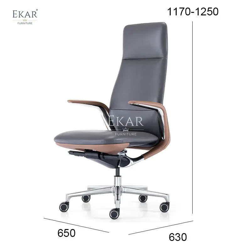 Adjustable Height Genuine Leather Office Chair - Luxury and Comfort Combined supplier