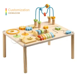 8 in 1 Wooden Montessori Toys Busy Board Educational Baby Toddler Sensory Table Toys Activity Table for 1+ Year Old Baby Play