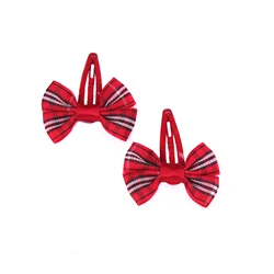 Модная декоративная заколка для волос с бантом из красной ленты шахматная заколки аксессуары