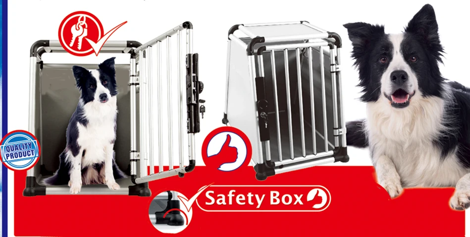 Luxury 2025 Aluminium Dog Car Cage Modern and Classic Style with Wood and Metal Breathable Design in a Box Packaging