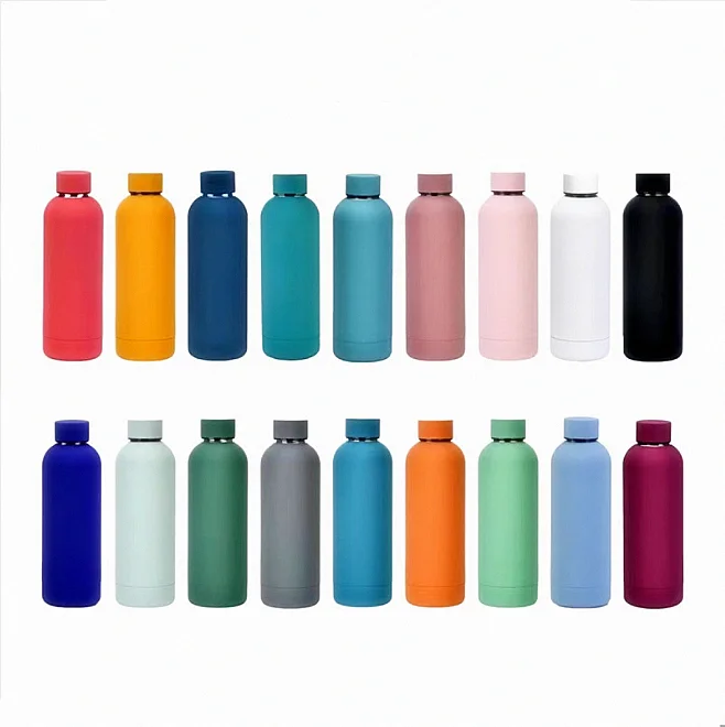 HOT 500/750/1000ml  Rubber soft touch Drinking Tumbler Double wall Insulated Stainless Steel 304 sports  Water Bottle