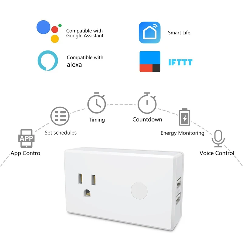 ШТЕПСЕЛЬНАЯ Розетка Wifi для США с мини-переключателем умного дома