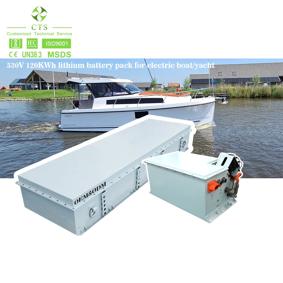 CTS Made Electric boat Yacht battery pack 500V 120KWH 200KWH 650V 300KWH Marine lifepo4 EV battery pack