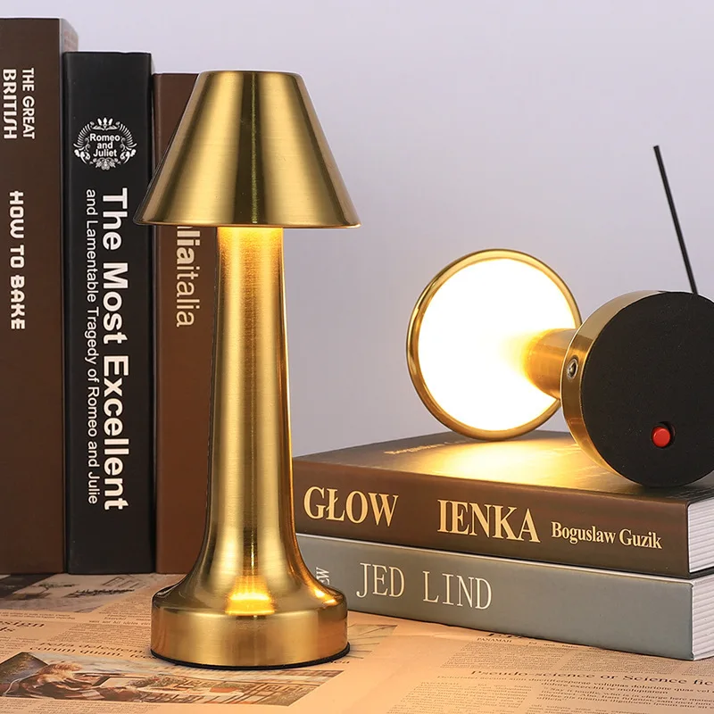 Wireless Designer Creative Vintage Lamp Desk LED Charging Table Lamp Bedside Touch Table Light Mushroom Bedside Table Night Lamp - Image 3