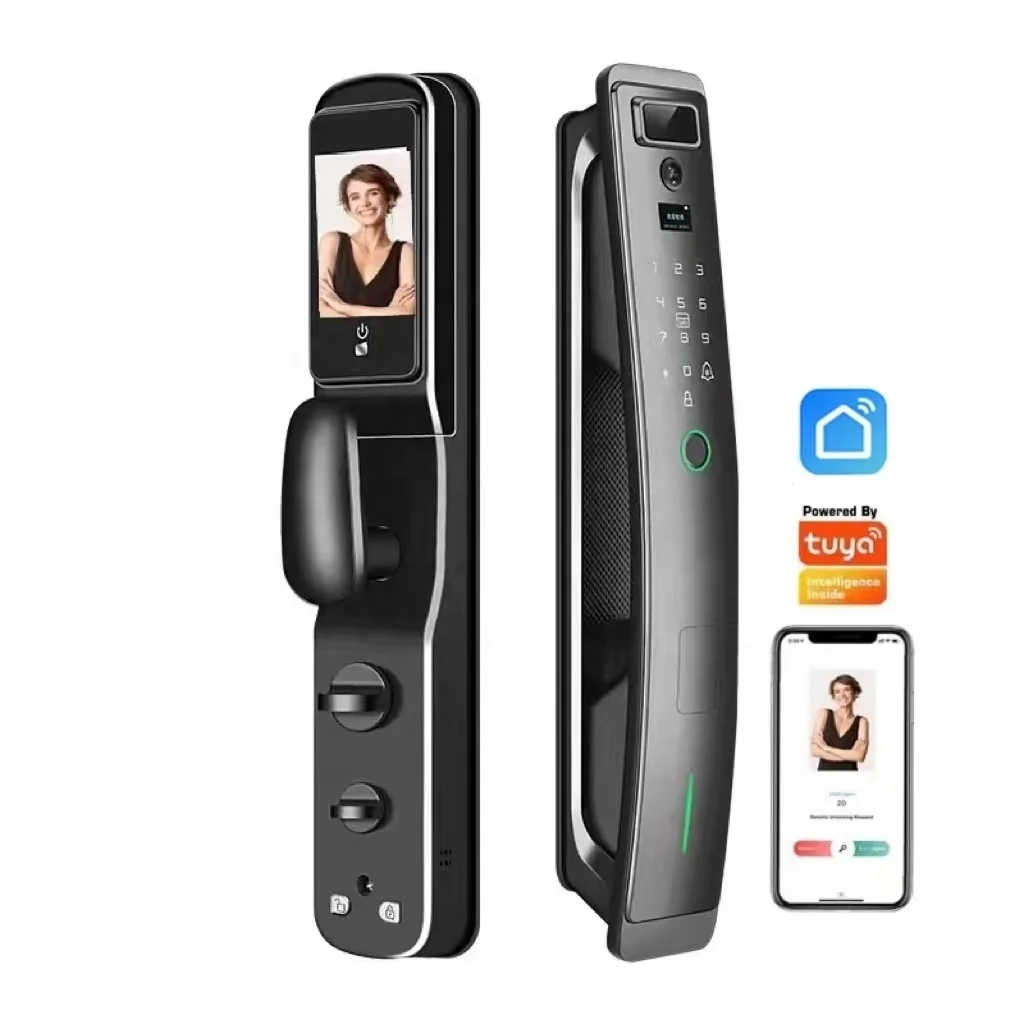 Tuya Smart Door Lock WiFi Finger Recognition Cerradura Inteligente for Home Security Features Integrated Camera Memory Card