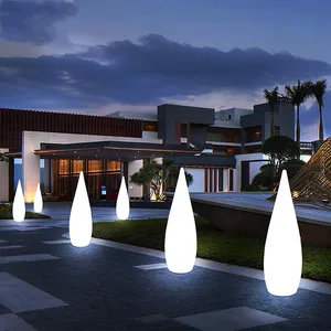 JACKSUN Modern Water Drop Shaped LED Floor Lamp Outdoor Variable Light for Hotel Restaurant Courtyard Garden Decoration