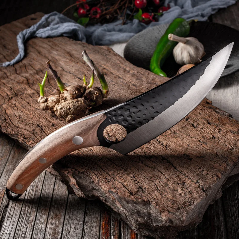 Superior Chinese Cleaver Chef's Knife with Wooden Rosewood Handle