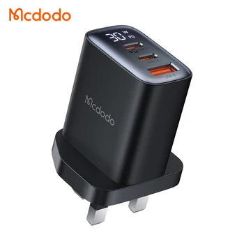 Mcdodo 217 3-Port Fast Charging Power Charger UK 30W Digital Display Charging Power SFC PPS QC4.0 PD 27W OTP OCP Supply Adapter